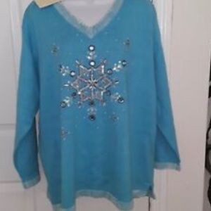 Plus size Quacker Factory snowflake sweater